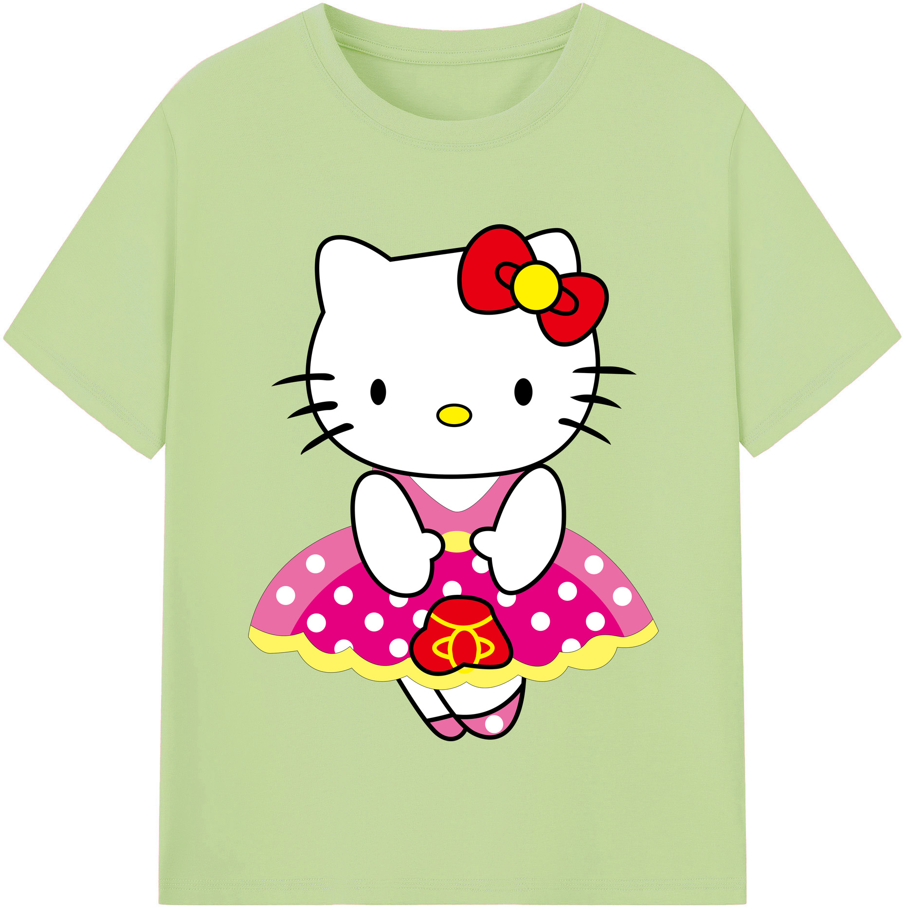 （画像用） Hello Kitty ハローキティ 綿100％半袖Tシャツ（フロントプリント）